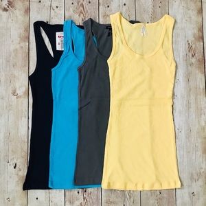 4 new ribbed tank tops workout gym sleep basic